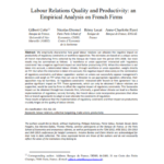 Labour Relations Quality and Productivity: an Empirical Analysis on French Firms