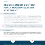 Recommended Content for a Modern Slavery Statement
